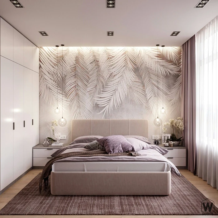 stylish bedroom wallpaper Dubai