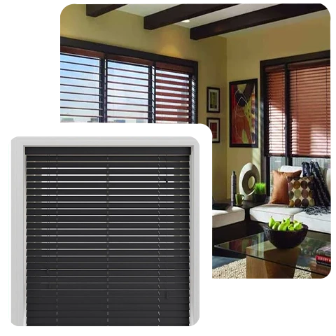 Living Room Wooden Blinds